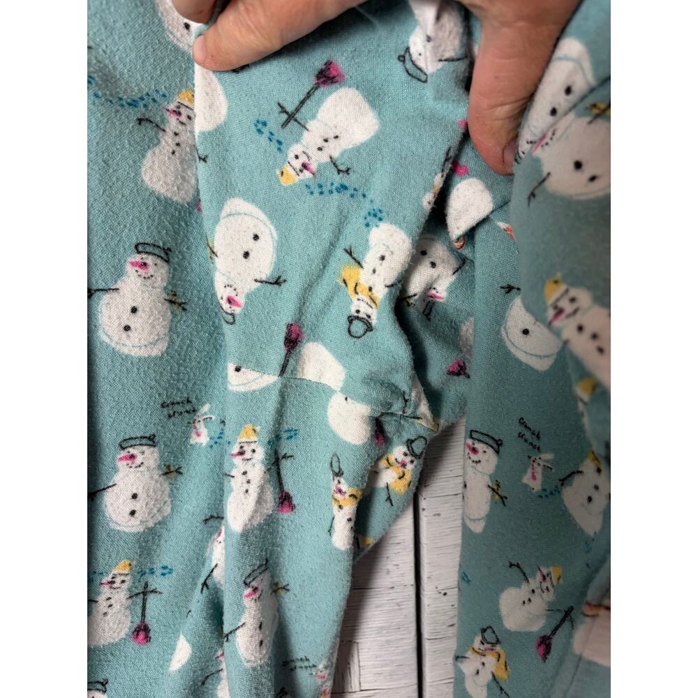 Munki Munki women’s pajamas flannel cozycore snowman pockets winter Christmas - Picture 5 of 16